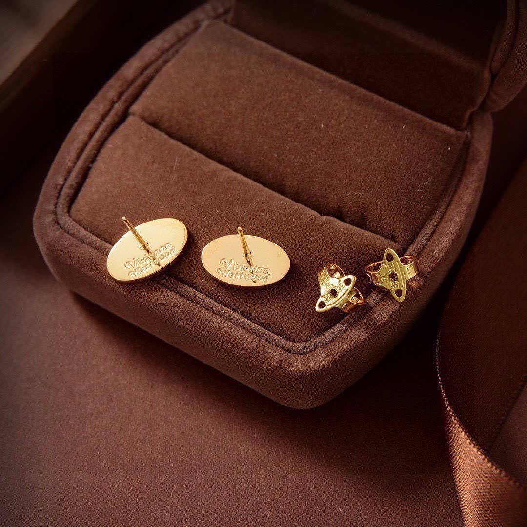 Vivienne Westwood Gold Logo Earrings